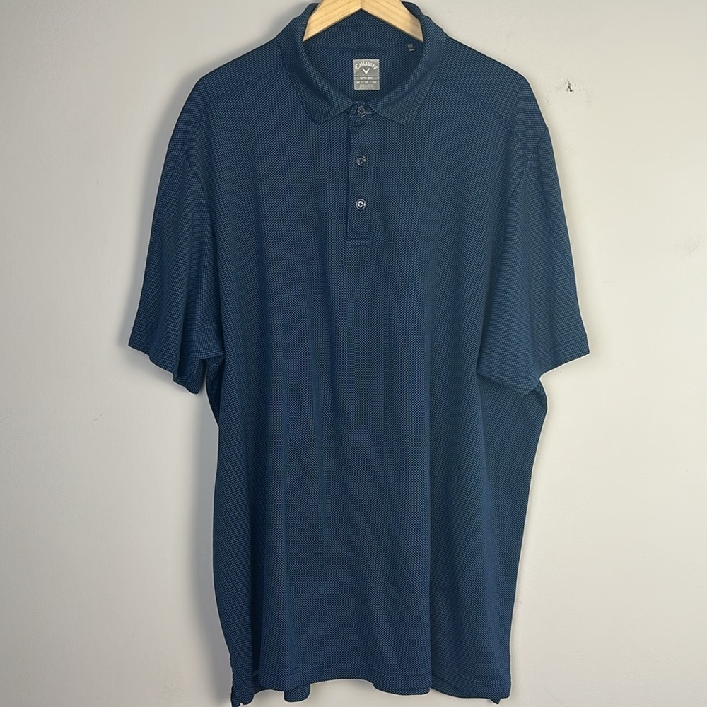 Callaway Men’s Opti Dri Blue 2X Golf Polo Shirt Short Sleeve Performance Stretch